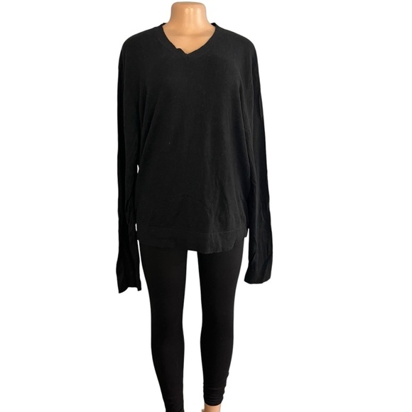 Theory Cashmere Blend Black Long Sleeve Knit Sweater - Picture 2 of 9